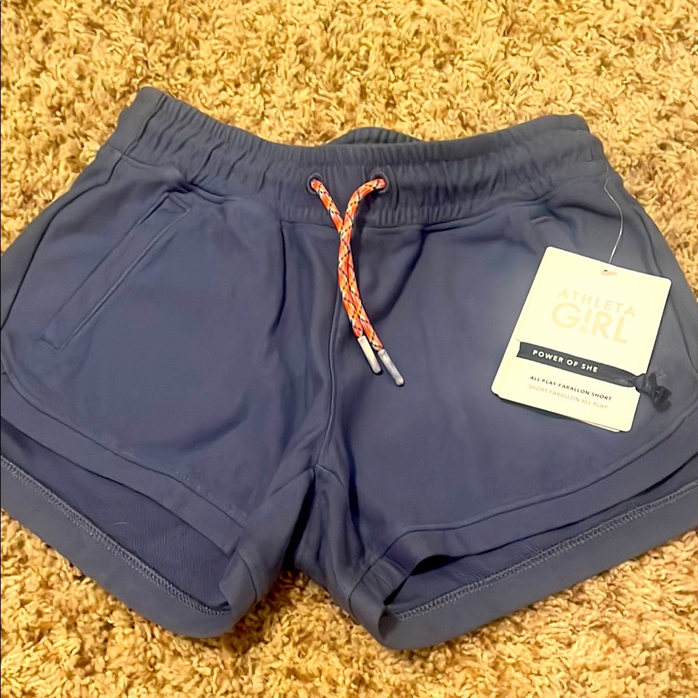 NWT ATHLETA GIRL ALL PLAY FARALLON SHORT. Size M/8-10. Color Periwinkle